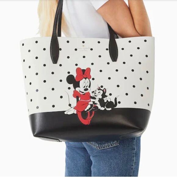Disney X Kate Spade New York Minnie Mouse Tote Bag With Wristlet Reversible Bag - Picture 2 of 15